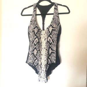 Michael Kors snakeskin bathing suit size 12